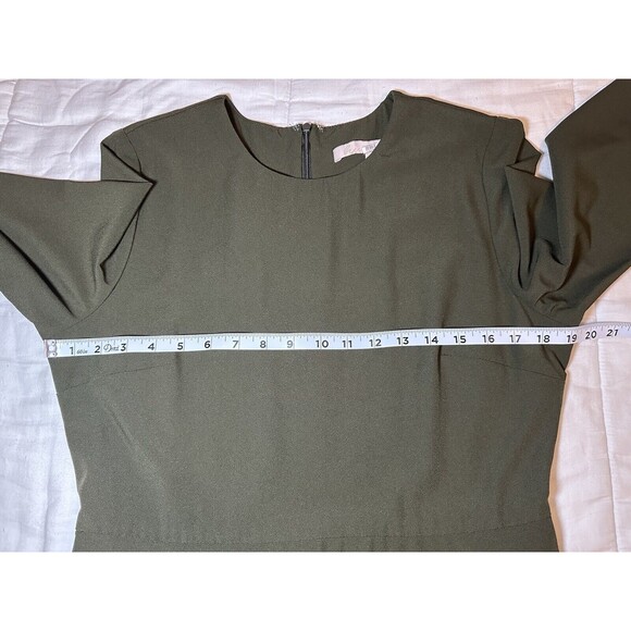 HUTCH Olive Green Cami Long Sleeve Career Mini Dress SIZE 12 - Picture 11 of 13